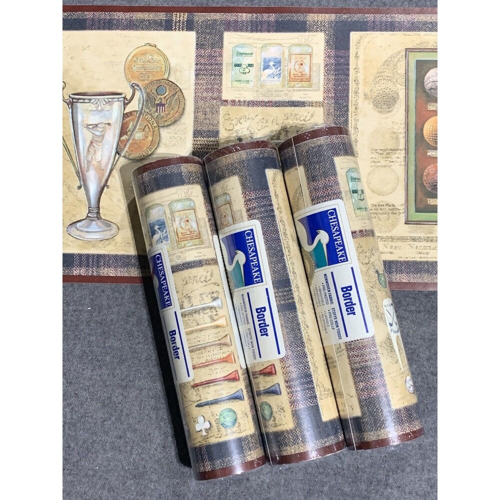 Vintage Chesapeake Golf History Wallpaper Border 3 count